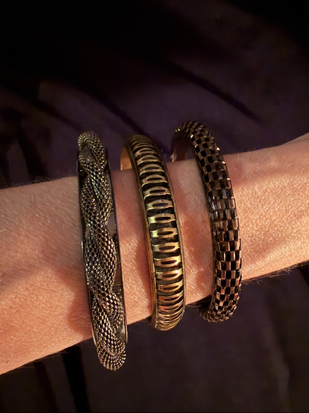 New Three Designer Vintage-Inspired Brown, Gold and Silver Amazing Bracelets